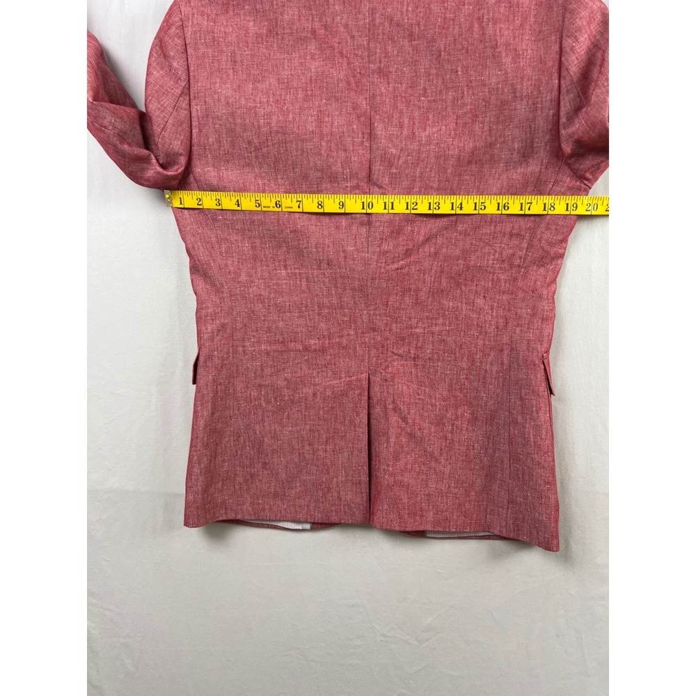 Express Blazer Men Slim Fit Red Photographer 36 S Two-Button Sport Coat Linen Bl - Picture 5 of 9